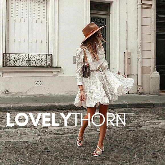 H&M // ltd ed blogger fave jacquard weave puff sleeve flare mini rocky barnes - Picture 11 of 16